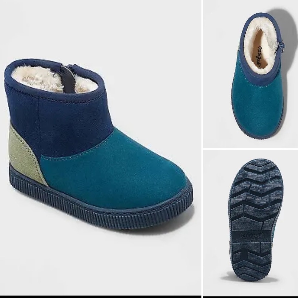 Toddler Boys' Arlo Colorblock Zipper Winter Boots - Cat & Jack - Navy